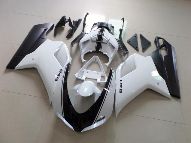 Cheap 2007-2014 White and Black Stripe Ducati 848 1098 1198 Replacement Fairings Cheap 2007-2014 White and Black Stripe Ducati 848 1098 1198 Replacement Fairings
