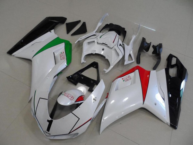 Cheap 2007-2014 Peral White with Italy Flag Ducati 848 1098 1198 Motorcycle Fairings Kit Cheap 2007-2014 Peral White with Italy Flag Ducati 848 1098 1198 Motorcycle Fairings Kit