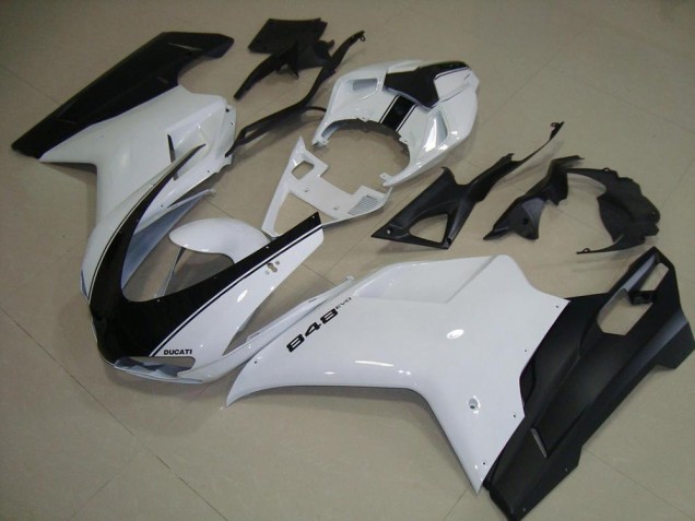 Cheap 2007-2014 White Matte Black Ducati 848 1098 1198 Motorcycle Fairing Cheap 2007-2014 White Matte Black Ducati 848 1098 1198 Motorcycle Fairing