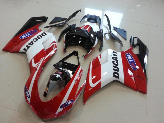 Cheap 2007-2014 Red White Ducati 848 1098 1198 Motorcycle Fairing Kit Cheap 2007-2014 Red White Ducati 848 1098 1198 Motorcycle Fairing Kit
