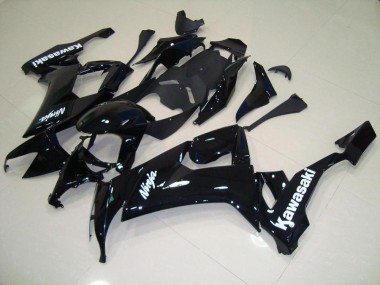 Cheap 2008-2010 Glossy Black with White Sticker Kawasaki ZX10R Motorcycle Fairing Kit