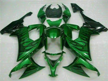 Cheap 2008-2010 Green Flame Kawasaki ZX10R Bike Fairings
