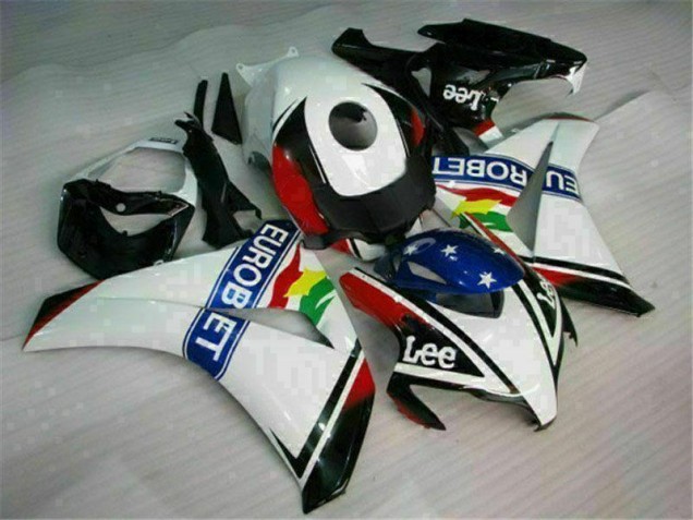Cheap 2008-2011 White Blue Red Eurobet Lee Honda CBR1000RR Motorcycle Fairing Kit