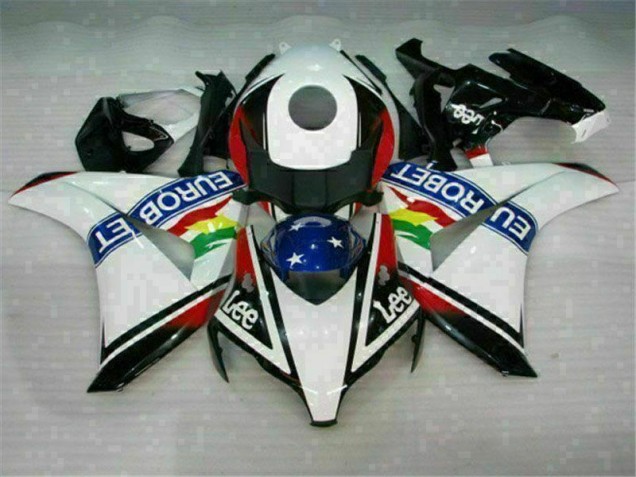 Cheap 2008-2011 White Blue Red Eurobet Lee Honda CBR1000RR Motorcycle Fairing Kit