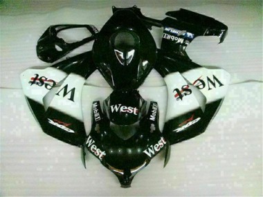 Cheap 2008-2011 White Black West Honda CBR1000RR Motorbike Fairing Kits & Plastics