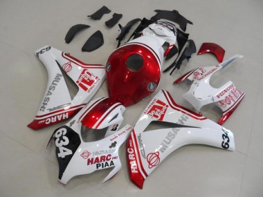Cheap 2008-2011 White Red HARC Pro PIAA 634 Honda CBR1000RR Motor Fairings