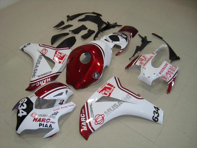 Cheap 2008-2011 White Red HARC Pro PIAA 634 Honda CBR1000RR Motorcylce Fairings