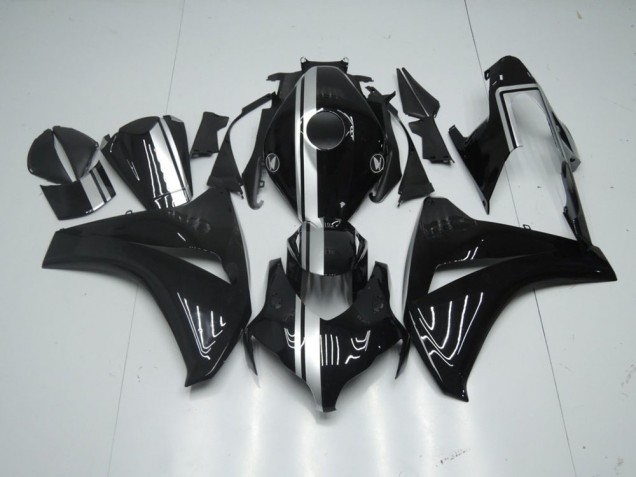 Cheap 2008-2011 Glossy Black with Silver Stripe Honda CBR1000RR Motorcycle Fairing Kit