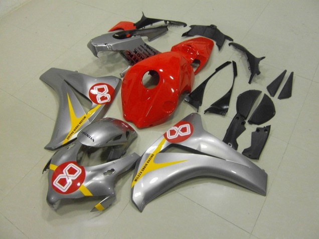 Cheap 2008-2011 Silver Red 8 Honda CBR1000RR Motorbike Fairings