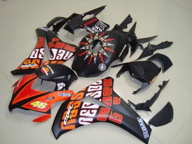 Cheap 2008-2011 Rossi Matte Black Honda CBR1000RR Motorcycle Replacement Fairings
