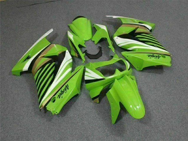 Cheap 2008-2012 Green White Black Ninja Kawasaki EX250 Replacement Motorcycle Fairings Cheap 2008-2012 Green White Black Ninja Kawasaki EX250 Replacement Motorcycle Fairings