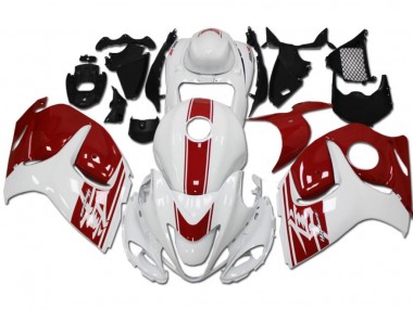 Cheap 2008-2019 White Red Suzuki GSXR 1300 Hayabusa Replacement Fairings