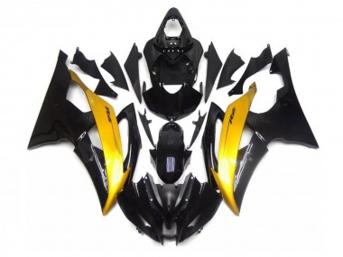 Cheap 2008-2016 Black Gold Yamaha YZF R6 Motorcycle Fairing Kits