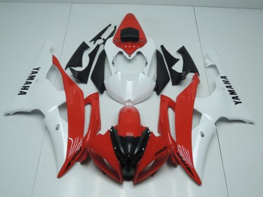 Cheap 2008-2016 Red and Pearl White Yamaha YZF R6 Motorcycle Replacement Fairings