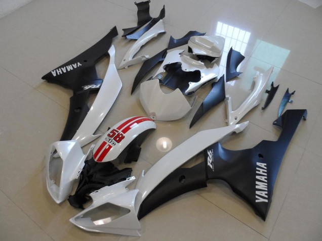 Cheap 2008-2016 Pearl White and Black 58 Sic Yamaha YZF R6 Bike Fairing Cheap 2008-2016 Pearl White and Black 58 Sic Yamaha YZF R6 Bike Fairing