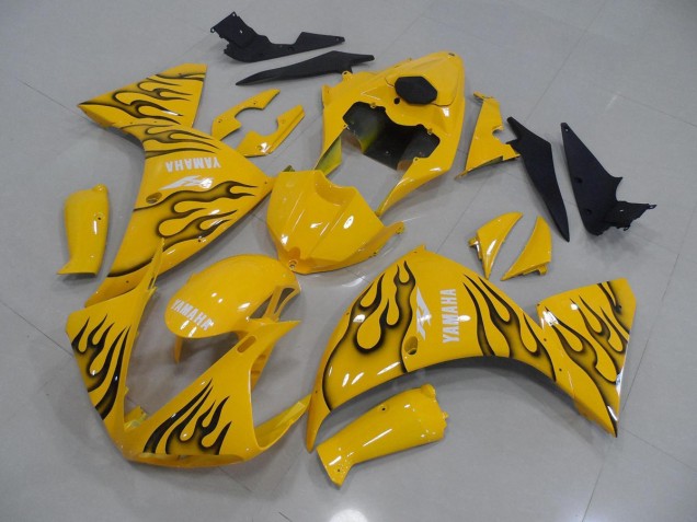 Cheap 2009-2011 Yellow Black Flame Yamaha YZF R1 Motorcycle Fairings Cheap 2009-2011 Yellow Black Flame Yamaha YZF R1 Motorcycle Fairings