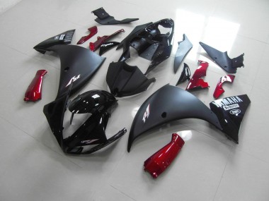Cheap 2009-2011 Matte Black Red Yamaha YZF R1 Motorcycle Replacement Fairings