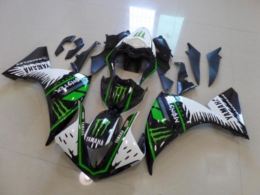 Cheap 2009-2011 White Green Big Monster Yamaha YZF R1 Motor Fairings