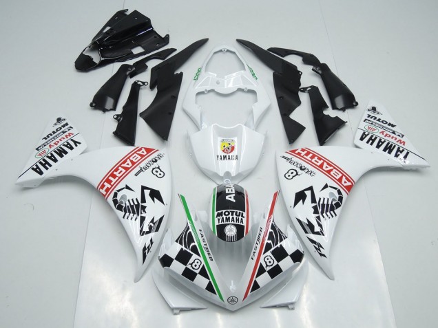 Cheap 2009-2011 White Black Abrath Yamaha YZF R1 Motorcylce Fairings Cheap 2009-2011 White Black Abrath Yamaha YZF R1 Motorcylce Fairings