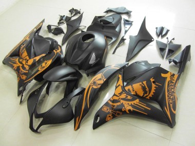 Cheap 2009-2012 Matte Black Orange Sticker Honda CBR600RR Motorcycle Fairings
