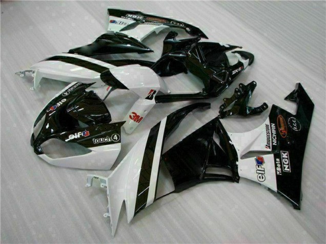 Cheap 2009-2012 Black White 3M Touch4 Kawasaki ZX6R Bike Fairings Cheap 2009-2012 Black White 3M Touch4 Kawasaki ZX6R Bike Fairings