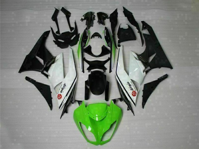 Cheap 2009-2012 Green Black White 25 Kawasaki ZX6R Bike Fairings Cheap 2009-2012 Green Black White 25 Kawasaki ZX6R Bike Fairings