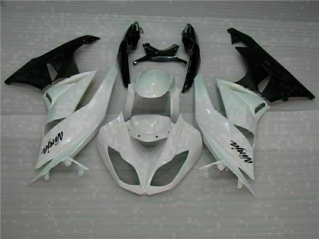 Cheap 2009-2012 White Black Kawasaki ZX6R Motorcycle Fairings Kits Cheap 2009-2012 White Black Kawasaki ZX6R Motorcycle Fairings Kits
