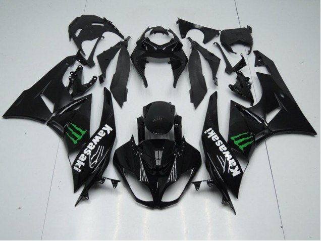 Cheap 2009-2012 Black with Monster Kawasaki ZX6R Replacement Motorcycle Fairings Cheap 2009-2012 Black with Monster Kawasaki ZX6R Replacement Motorcycle Fairings
