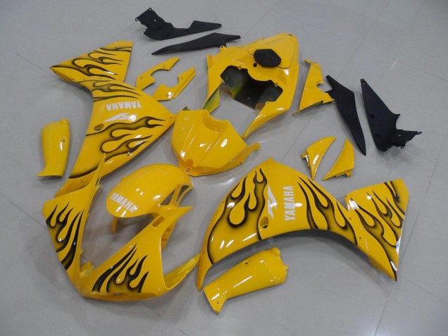 Cheap 2012-2014 Yellow Black Flame Yamaha YZF R1 Motorcyle Fairings Cheap 2012-2014 Yellow Black Flame Yamaha YZF R1 Motorcyle Fairings