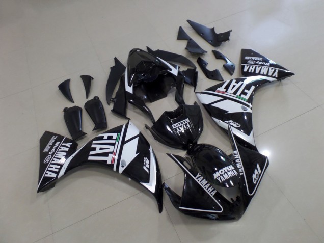 Cheap 2012-2014 Black White Fiat Yamaha YZF R1 Motorcycle Fairings Cheap 2012-2014 Black White Fiat Yamaha YZF R1 Motorcycle Fairings