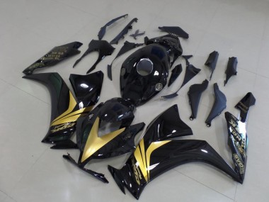 Cheap 2012-2016 Glossy Black Gold Sticker Honda CBR1000RR Bike Fairings