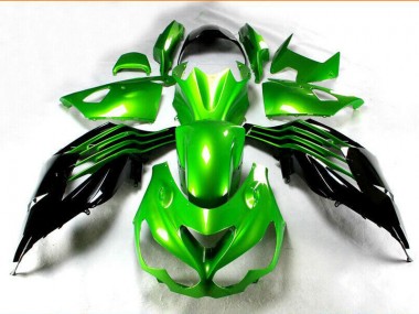 Cheap 2012-2021 Black Green Kawasaki ZX14R ZZR1400 Motorcycle Replacement Fairings