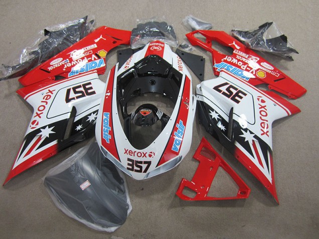 Cheap 2007-2014 Red White Xerox 357 Ducati 1098 Moto Fairings Cheap 2007-2014 Red White Xerox 357 Ducati 1098 Moto Fairings