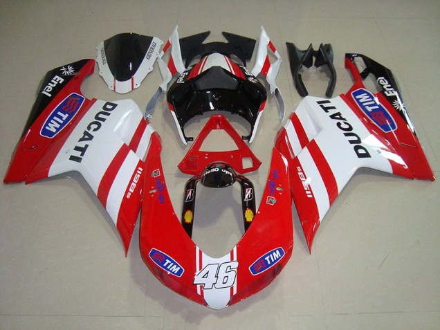 Cheap 2007-2014 Red White Tim 46 Ducati 1098 Motorcycle Fairing Kit Cheap 2007-2014 Red White Tim 46 Ducati 1098 Motorcycle Fairing Kit