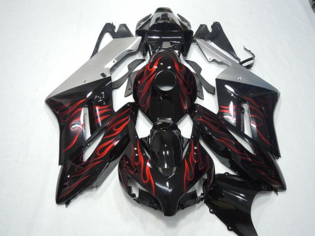 Cheap 2004-2005 Black Red Flame Honda CBR1000RR Motorbike Fairing