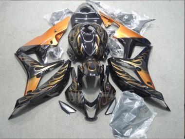 Cheap 2004-2005 Black Gold Flame Honda CBR1000RR Bike Fairings