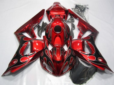 Cheap 2006-2007 Red Black Flame Honda CBR1000RR Replacement Fairings