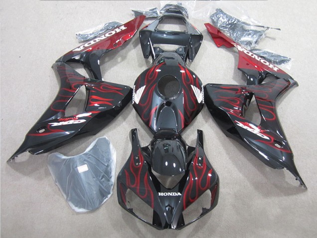 Cheap 2006-2007 Black Red Flame Honda CBR1000RR Motorbike Fairing Cheap 2006-2007 Black Red Flame Honda CBR1000RR Motorbike Fairing
