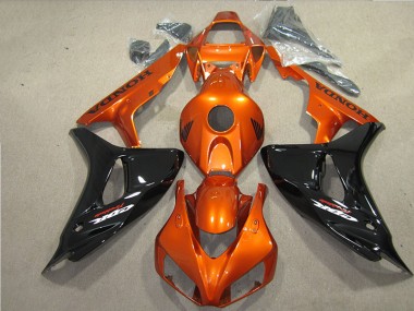Cheap 2006-2007 Black Orange Fireblade Honda CBR1000RR Motorbike Fairing