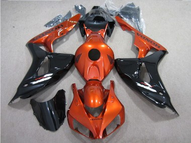 Cheap 2006-2007 Black Orange Honda CBR1000RR Motorcycle Fairings Kit