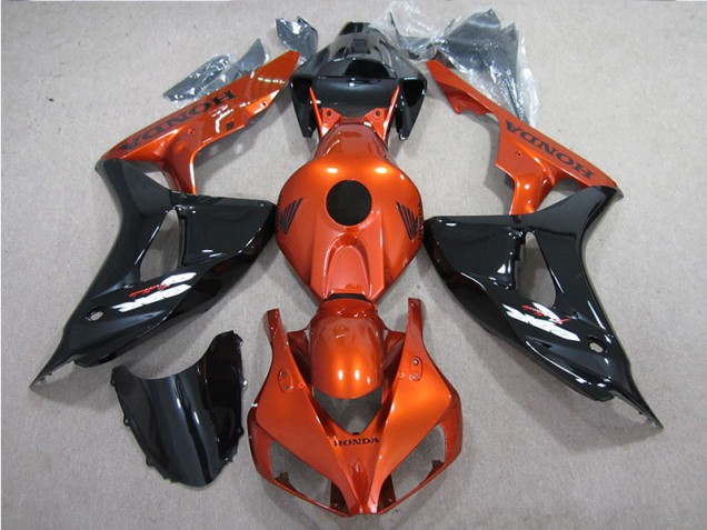 Cheap 2006-2007 Black Orange Honda CBR1000RR Motorcycle Fairings Kit