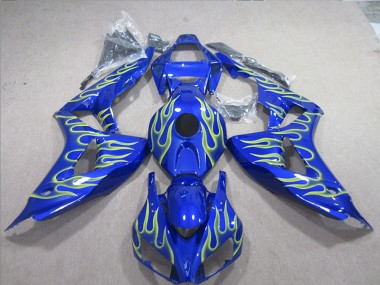 Cheap 2006-2007 Blue Green Flame Honda CBR1000RR Motorcycle Fairings
