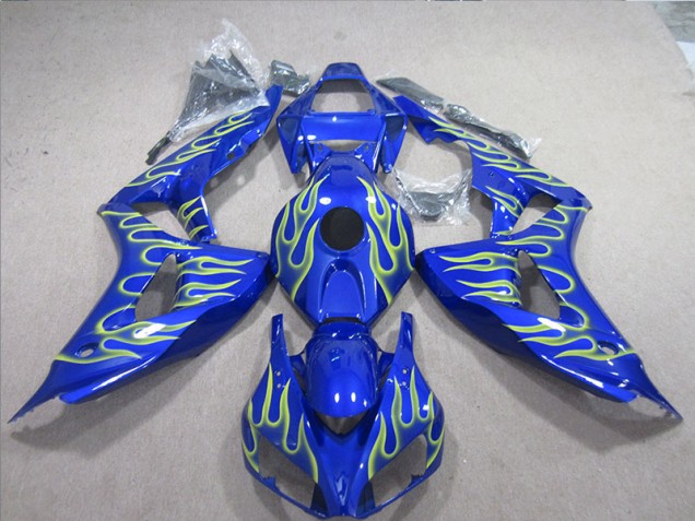 Cheap 2006-2007 Blue Green Flame Honda CBR1000RR Motorcycle Fairings