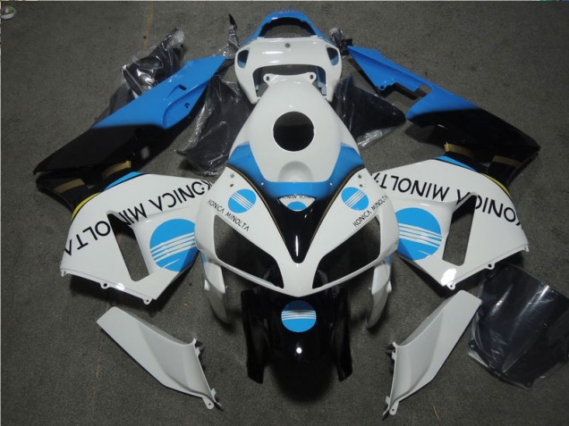 Cheap 2005-2006 White Blue Konica Minolta Honda CBR600RR Motorcycle Fairing Kits Cheap 2005-2006 White Blue Konica Minolta Honda CBR600RR Motorcycle Fairing Kits