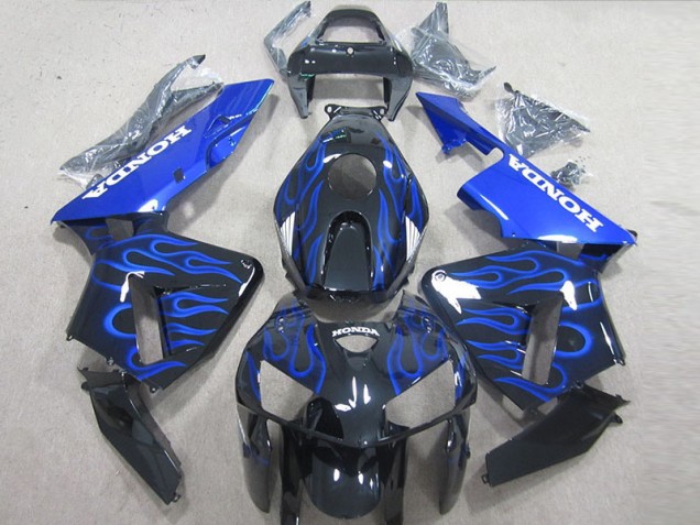 Cheap 2005-2006 Black Blue Flame Honda CBR600RR Bike Fairings Cheap 2005-2006 Black Blue Flame Honda CBR600RR Bike Fairings