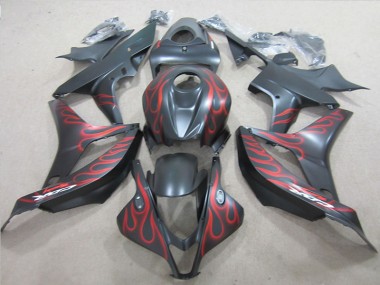 Cheap 2007-2008 Black with Red Flame Honda CBR600RR Motorcylce Fairings