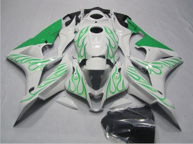 Cheap 2007-2008 White Green Flame Honda CBR600RR Motorcycle Fairings Kits