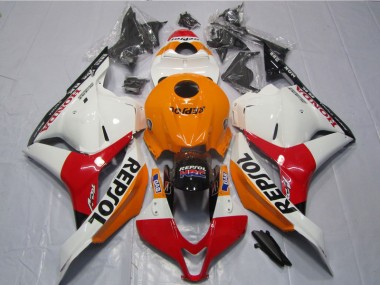 Cheap 2009-2012 White Orange Black Repsol Honda CBR600RR Motorcycle Fairing Kit