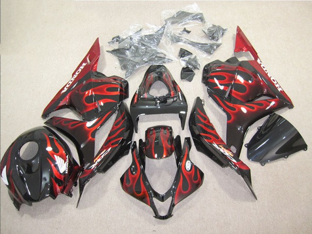 Cheap 2009-2012 Black Red Flame Honda CBR600RR Bike Fairings Cheap 2009-2012 Black Red Flame Honda CBR600RR Bike Fairings