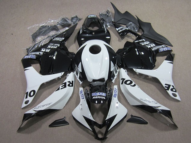 Cheap 2009-2012 Black White Repsol Honda CBR600RR Motorcycle Replacement Fairings